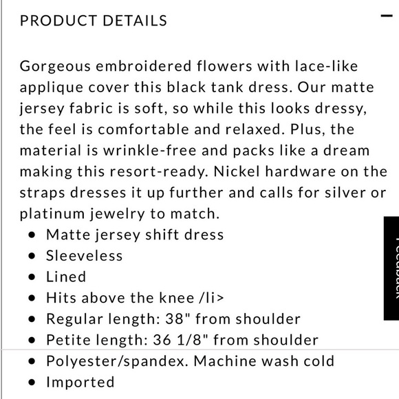 WHBM Matte Jersey Embroidered Dress Size Small - Picture 6 of 6